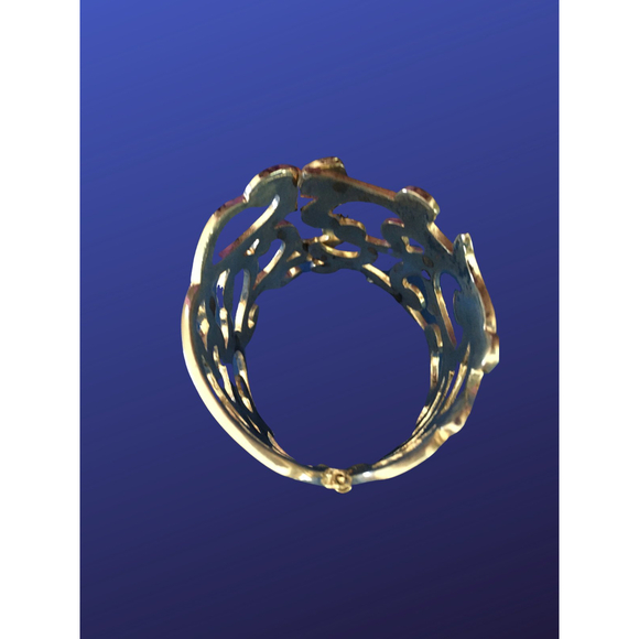 UNBRANDED Hinged CUFF Bracelet, Silver-tone Cut-out Scrollwork design, EUC - Picture 5 of 6